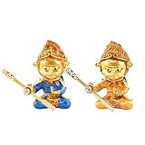 Cococart Monkey King Car Perfume Vent Clip Air Freshener Diffuser Zinc Alloy Great Hero Sun Wukong Automobiles Smell Decorative (Gold+Blue)