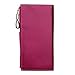 PEIUJIN Women's Large Capacity Luxury Genuine Leather Wallet with Zipper Pocket Smartphone Clutch (Purple RFID Blocking)