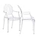 Modway Casper Modern Acrylic Stacking Two Dining Armchairs in Clear