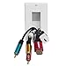 YOEMELY Recessed Wall Plate for Low Voltage Cable with Decora Insert and Black Single Gang Bracket (White)