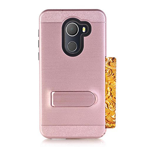 AutumnFall For Alcatel Revvl(T-Mobile)/Alcatel A30 Fierce 2017/Alcatel A30 PLUS/Alcatel Walters/5049 Case,1PC Card Pocket Holder Holster Case Stand Protect Cover (Rose Gold)