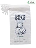 Party Bargains Plastic Ice Bags with Drawstring | 8 Lb. Durable & Heavy-Duty Ice-Bag Storage | 11 x 19 Inch | 50 Count