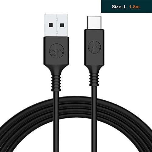 USB Type C Charging Cables, Dr Rock Data Cable PowerLine USB C to USB (1.8M /6ft) for Galaxy S8, S8+, MacBook, Nintendo Switch, Sony XZ, LG V20 G5 G6, HTC 10, Xiaomi 5 and More (Black) (6FT)