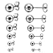INBLUE Men,Women's 3~8mm 12 PCS Stainless Steel Stud Earrings Silver Tone Ball Bead Set (6 Pairs)