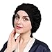LILYSILK 100% Mulberry Silk Bonnet, 19 Momme Silk Night Sleep Cap Adjustable Hair Wrap for Sleeping, Black