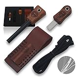 Holtzman’s Gorilla Survival Fire Starter Gift Set Emergency Ferro Rod Kit W/Leather Sheath