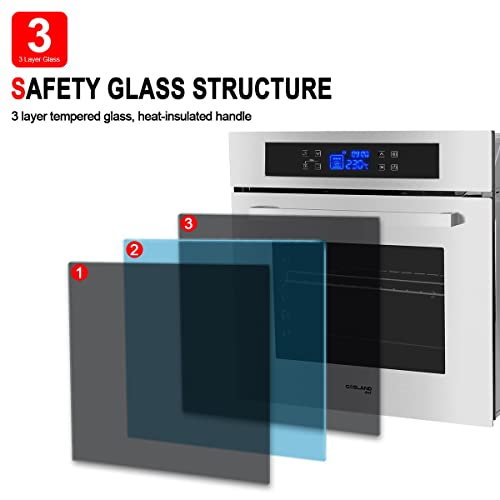 Electric Wall Oven, GASLAND Chef ES611TS 24" 11 Functions Builtin