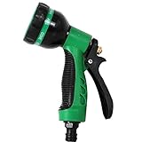 Elvoes Garden Hose Nozzle, Heavy Duty 8 Pattern Adjustable Watering Nozzle, High