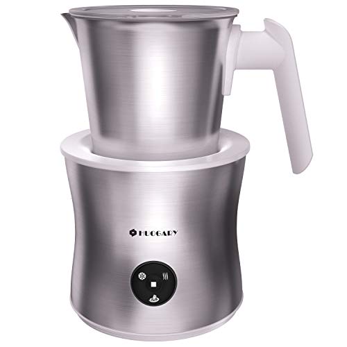 Huogary Milk Frother,4-in-1 Electric Automatic Milk Steamer and Hot Chocolate Maker Machine with Detachable Stainless Steel Milk Jug- Dishwasher Safe, BPA Free