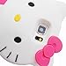 For Samsung Galaxy Note 5, 3D Hot Pink White Hello Kitty Case Silicone Rubber Stong Protective Cover Skin with Bow and Dress Estuche Funda