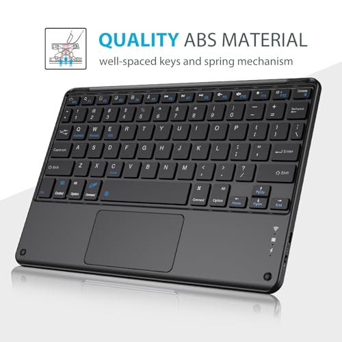 ProCase Touchpad Keyboard Case for Galaxy Tab S10 Lite/ S10 FE/ S9 FE 10.9-Inch and S9 11", with Built-in Touchpad and Pencil Slot, Detachable Wireless Type-C Charging Keyboard Folio Cover -Black