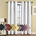 Royal Hotel Bedding Soho 100% Blackout Window Curtains Panels, Top Grommet Faux Silk Panels, Solid Curtains Set of 2, Pair, 84 Inches Long, Gray