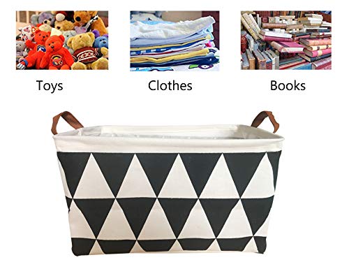 Canvas Storage Bins Toy Basket Collapsible Box Chest Organizer Water-Resistant Nursery for edroom, Closet, Kid's Toys, Laundry - Thumbnail 4