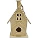 Lara's Craft Decorative Bird House, Zinnia, Unfinished with Jute cord hanger, 3.3
