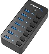Sabrent 36W 7-Port USB 3.0 Hub mit individuellen Netzschaltern und LEDs Inklusive 36W 12V/3A Netz...
