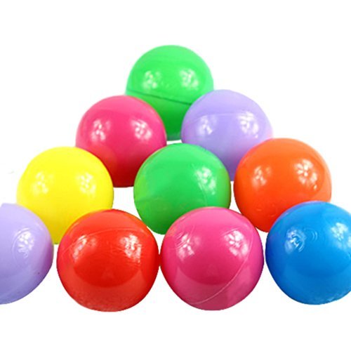 100pcs Colorful Fun Balls Soft Plastic Ball Pit Balls Baby Kids Tent