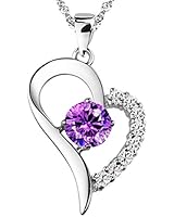 You Are the Only One in My Heart [Purple] Sterling Silver Pendant Necklace