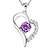 You Are the Only One in My Heart [Purple] Sterling Silver Pendant Necklace