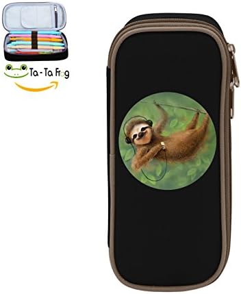 Fymanlu Sloth Big Capacity Pencil Case Bag Portable Stylish Nylon Pen Cases