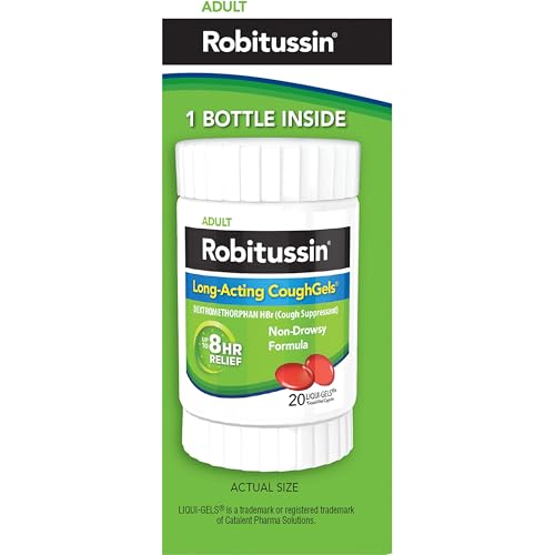 ROBITUSSIN 8 HOUR LIQUI-GELS COUGH, ADULT FORMULA – 20 COUNT LIQUI-GELS