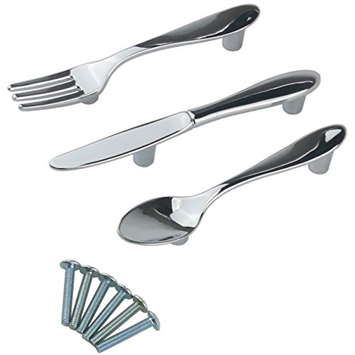 image for Ogrmar 6PCS Creative Knife Spoon Fork Kitchen Cabinet Closet Drawer Pu