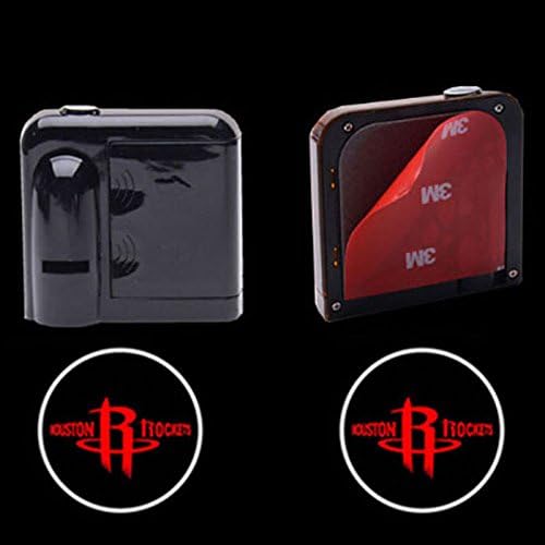 2PCS 5W Universal Wireless Courtesy No Drill Magnetic Car LED Door Welcome Projector Logo Ghost Shadow Laser Lights for Houston Rockets Team Logo Auto Accessories