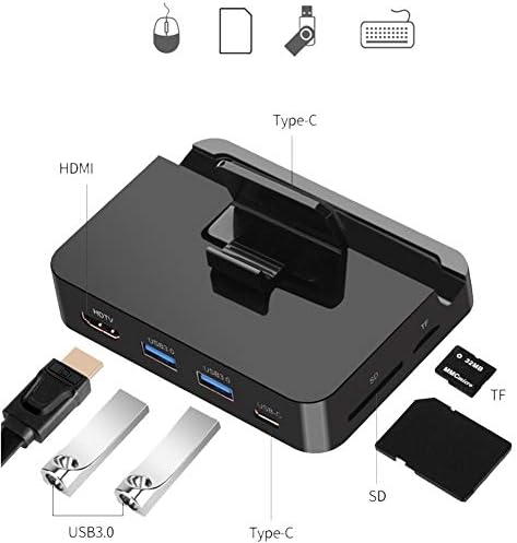 wangwtry Card Reader And Data Hub USB 3.0 3 Ports Multifunctional Type-c To HDMI