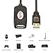 USB Extension Cable, WEme Active USB 2.0 Extender Repeater Type A Male to Female Data Cord 16Feet 5Meters with Built in Signal Booster Chip for Webcam, Game Console, Scanners, USB Peripheral Devices