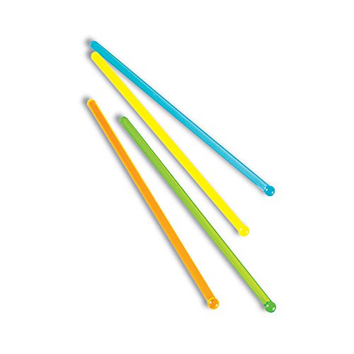 Epic 93-165 6.5" Assorted Translucent Colored Drink Stirrers (Set of 12)