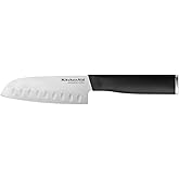 KitchenAid - Santoku Knife with Durable Japanese Steel, Protective Sheath, Rust-Resistant Finish (5", Black)