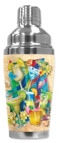 Mugzie 721-SHA "Tropical Drinks" Cocktail Shaker with Insulated Wetsuit Cover, 16 oz, Black - Thumbnail 3
