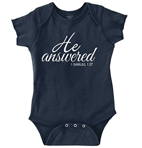 He Answered New Parents Christian Baby Gifts Cute Onesie Bodysuit