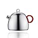 Minos Stunning Polished Stainless Steel Teapot - 17 OZ - With Tea Strainer And Silicon Handle