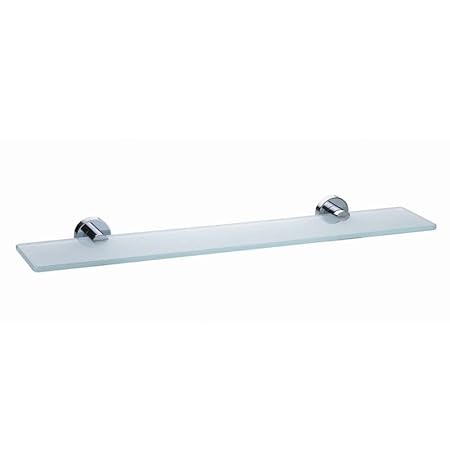Nie Wieder Bohren Smooz Glasablage, verchromt, satiniertes Glas, inkl. Klebelösung, hohe Haltekraft (bis 12kg), 50mm x 600mm 