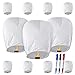 All Natural Shop 11 Pack White Chinese Sky Lanterns to Release in Sky - Eco Friendly, 100% Biodegradable. Wire-Free Paper Japanese Prime Lantern
