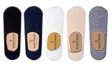 Socks n Socks-Women's 100% Turkish Cotton Touch 3 & 5 pair No-Show Non-Slip Socks