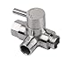 Stainless Steel Shower Arm Diverter Valve for Hand Held Showerhead and Fixed Spray Head,G 1/2 3-Way Bathroom Universal Shower System Replacement Part (Brushed)