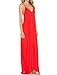 May&Maya Women's Low V-Neck and Low V-Back Maxi Dress (XXXL, Red)