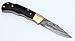 GladiatorsGuild 6011H Damascus Steel Best Folding Pocket Knife Cool Camping Hunting Knives Unique Damascus Blade Pattern (Black Horn)
