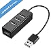 USB Hub, Vogek World's Smallest 4-Port USB 2.0 Hub, Thumb Size USB Hub - Black