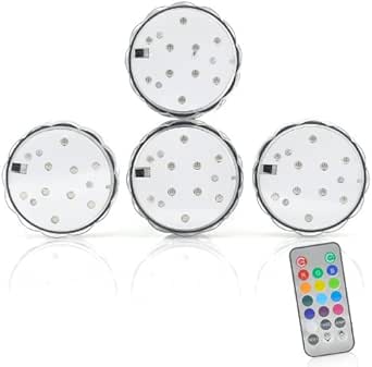 Generic Circle Leds - 4 Waterproof, Remote Controlled, Color Changing ...