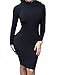 Allegrace Womens Sexy Back Mesh Cross Cut Stretch Bandage Party Evening Dresses Black S