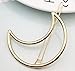 QTMY 4 Pcs Round Circle Triangular Lips Moon Shaped Hair Pin Clips Hair Jewelry Hair Accessories (Golden)