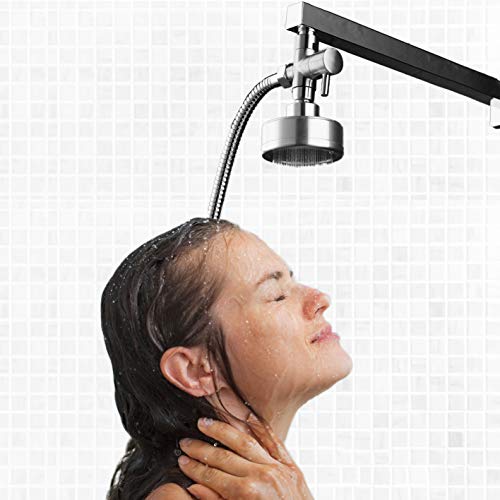 CACASO 100% Solid Brass Shower Arm Diverter,G 1/2 3 Way Shower Diverter valve For Hand Held Showerhead and Fixed Spray Head Diverter Polished Chrome - Thumbnail 6