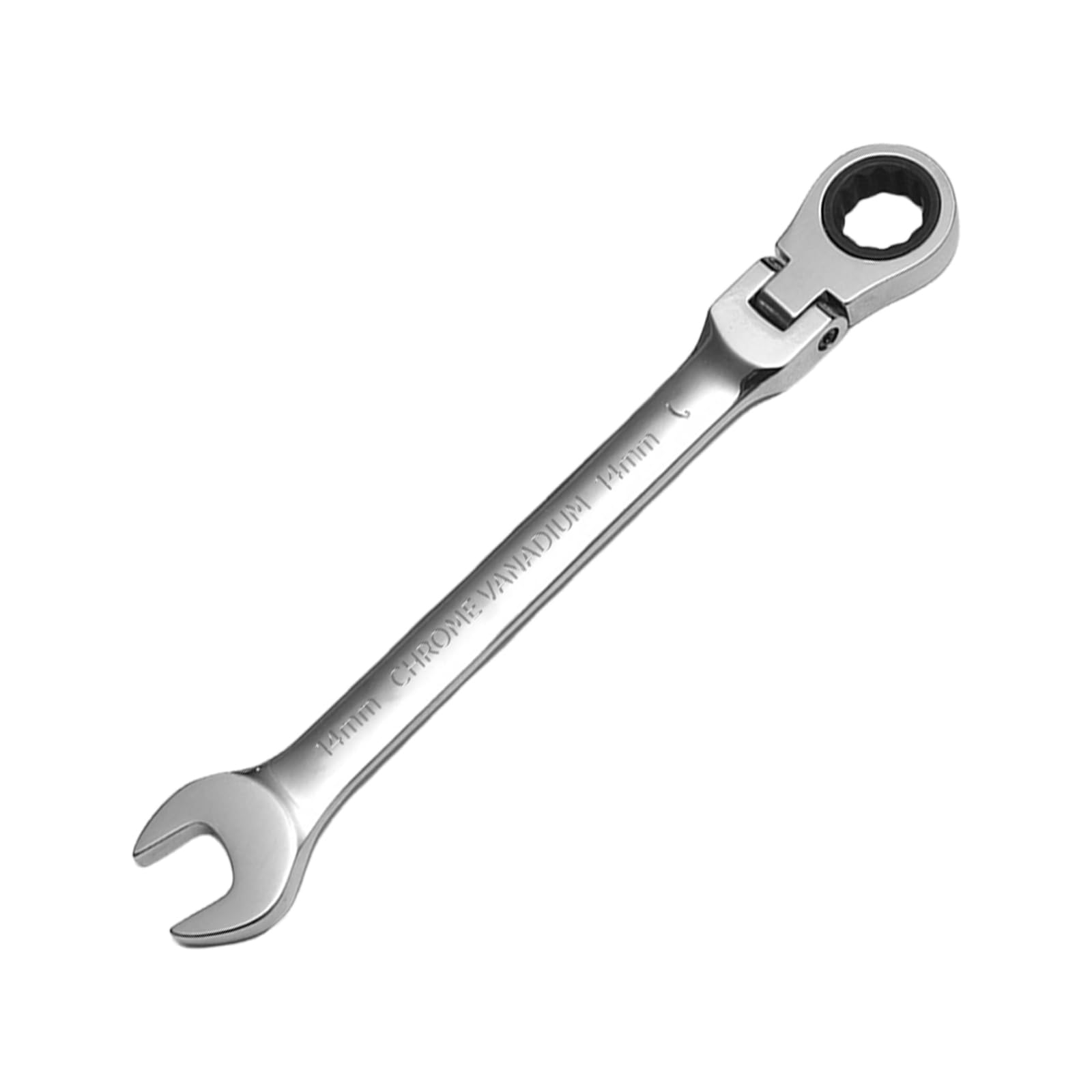 WISEUP Flexible Combination Wrench, 14mm Ratchet Spanner, 180 ° Angle Adjustable Spanner, Industrial Quality Socket Wrench, Anti-Slip Anti-Bending Hand Tool