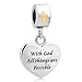 CharmSStory Heart Bible Verse Charm with God All Things are Possible Cross Charm for Bracelets Pendant