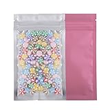 100 Assorted Translucent/Silver/Colored Flat Metallic Foil Mylar Zip Lock Bags Pouch 8.5x13cm (3.3x5.1