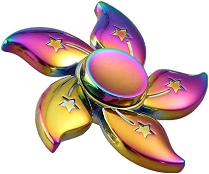 Colorful five leaf Rainbow Flowers fidget spinner Metal Hand Spinner For Autism and ADHD Kids spiner Tri Finger Toy