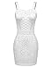 Meaneor Women's Sequin Embellished Sleeveless Sexy Club Bodycon Strap Dress