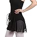 Wuchieal Lady's Sheer Wrap Skirt Ballet Skirt Ballet Dance Dancewear (Black, One Size)